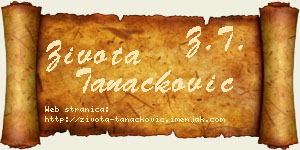 Života Tanacković vizit kartica